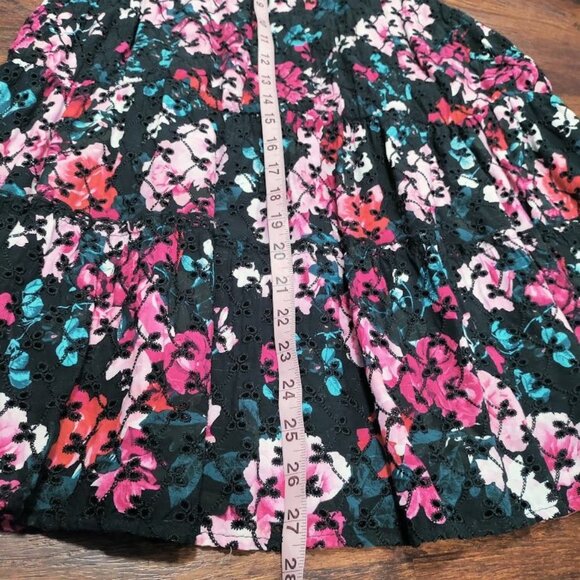 Torrid Floral Halter Tiered Tank Top Black Multicolor Size 2X 100% Rayon - Picture 11 of 12